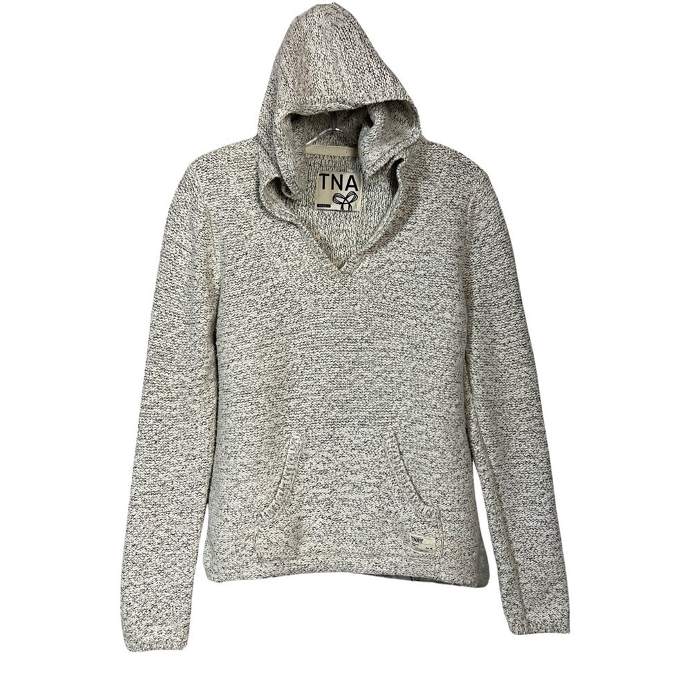 Aritzia TNA Sweater Hoodie XS Gray Pullover Baja Beach Boho Festival Surfer Cozy